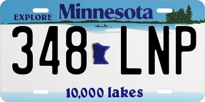 MN license plate 348LNP