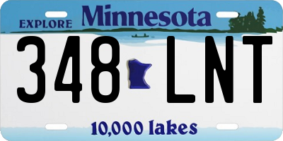 MN license plate 348LNT