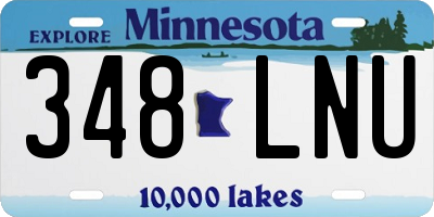 MN license plate 348LNU