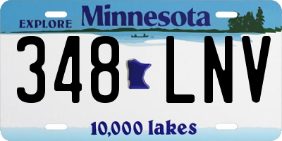 MN license plate 348LNV