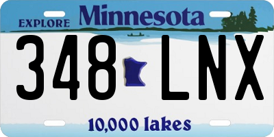 MN license plate 348LNX