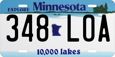 MN license plate 348LOA