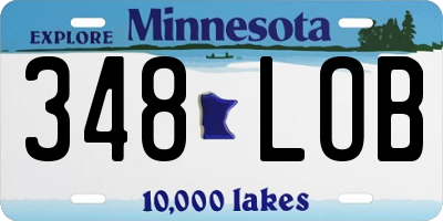 MN license plate 348LOB