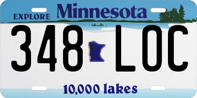 MN license plate 348LOC
