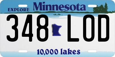 MN license plate 348LOD