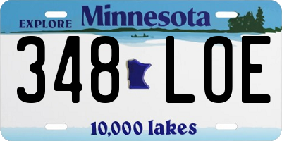 MN license plate 348LOE