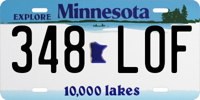 MN license plate 348LOF