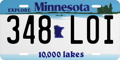 MN license plate 348LOI