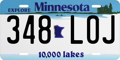 MN license plate 348LOJ
