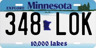 MN license plate 348LOK
