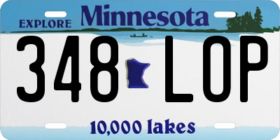 MN license plate 348LOP