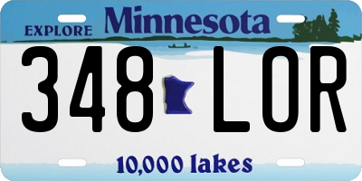 MN license plate 348LOR