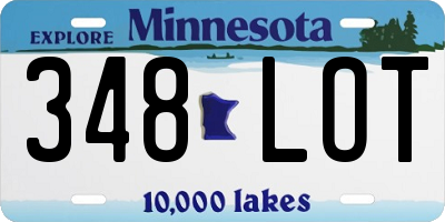 MN license plate 348LOT