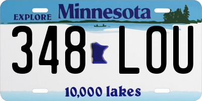 MN license plate 348LOU