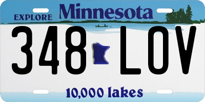 MN license plate 348LOV