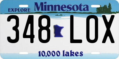 MN license plate 348LOX