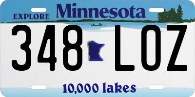 MN license plate 348LOZ