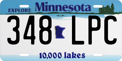 MN license plate 348LPC