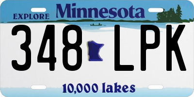 MN license plate 348LPK