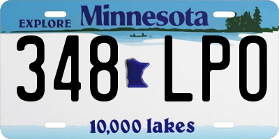 MN license plate 348LPO