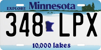 MN license plate 348LPX