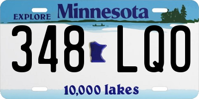 MN license plate 348LQO