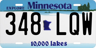 MN license plate 348LQW
