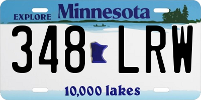 MN license plate 348LRW