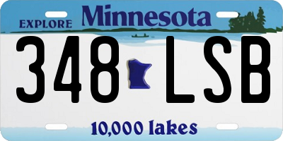 MN license plate 348LSB
