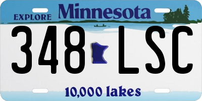 MN license plate 348LSC