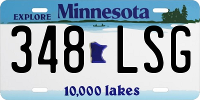 MN license plate 348LSG
