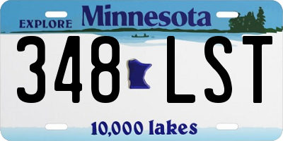 MN license plate 348LST