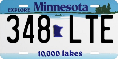 MN license plate 348LTE