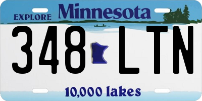 MN license plate 348LTN