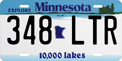 MN license plate 348LTR