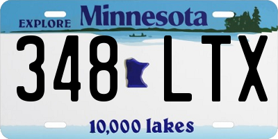 MN license plate 348LTX