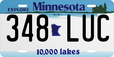MN license plate 348LUC