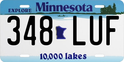 MN license plate 348LUF