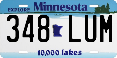 MN license plate 348LUM
