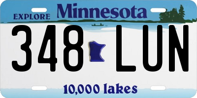 MN license plate 348LUN