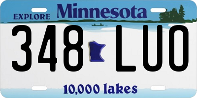 MN license plate 348LUO