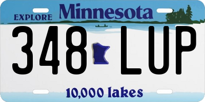 MN license plate 348LUP
