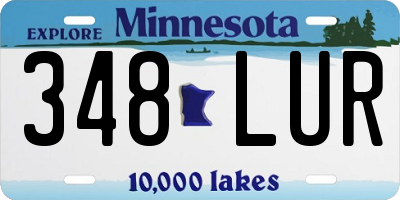 MN license plate 348LUR