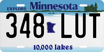 MN license plate 348LUT