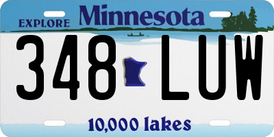 MN license plate 348LUW