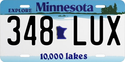 MN license plate 348LUX