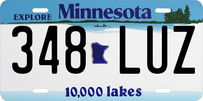 MN license plate 348LUZ