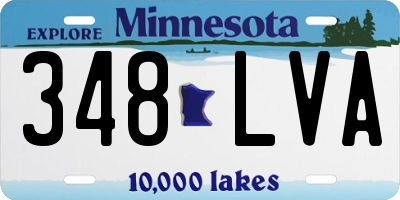 MN license plate 348LVA