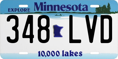 MN license plate 348LVD