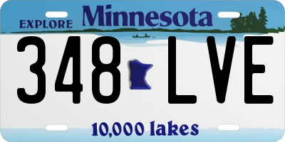 MN license plate 348LVE